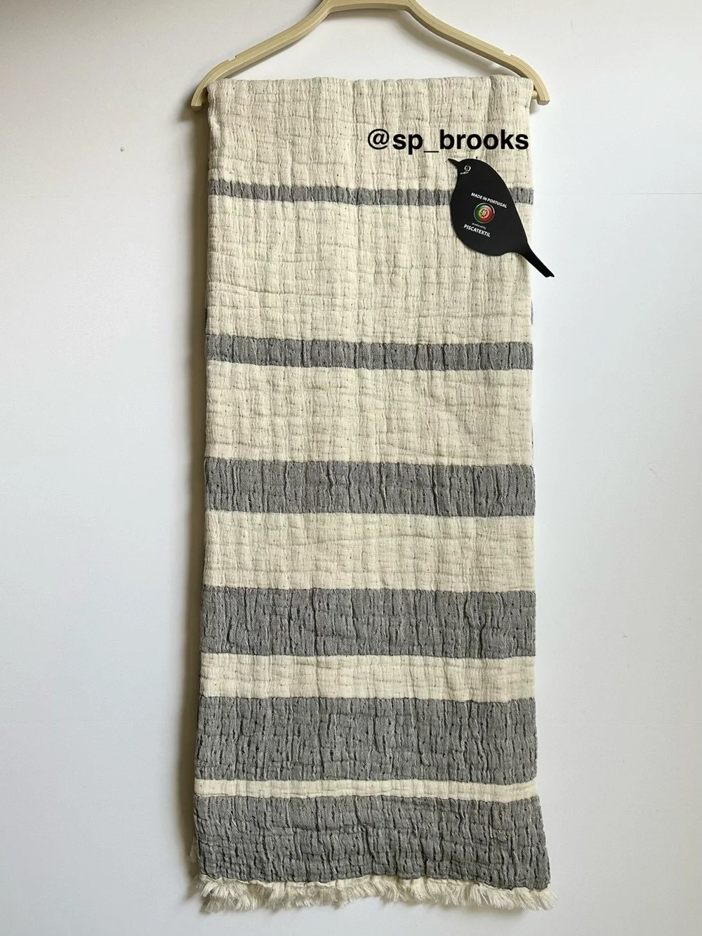 🎁Piscatextil Throw Blanket - Cotton - Navy Stripes